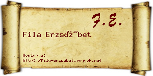 Fila Erzsébet névjegykártya